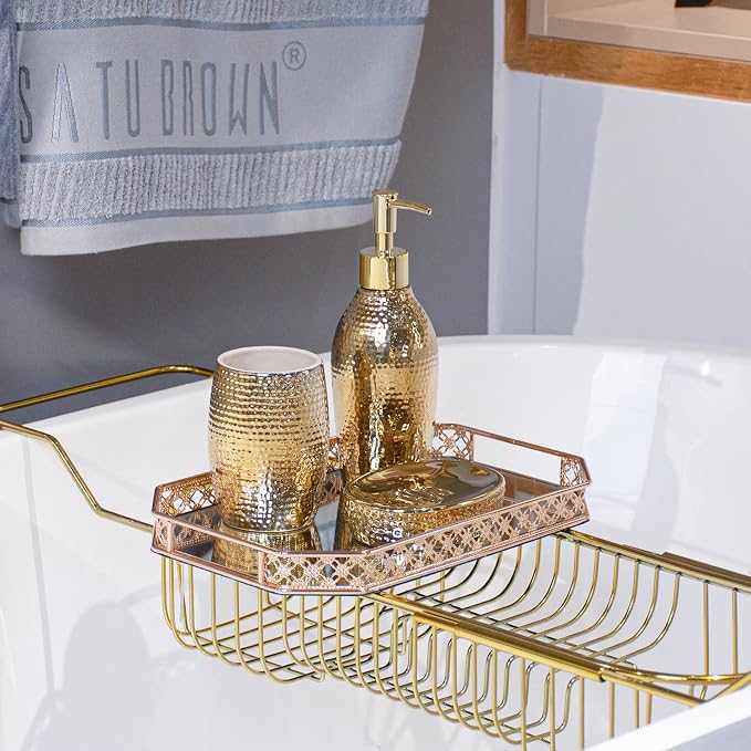 Gold Bathroom Accessory Set - Image 3