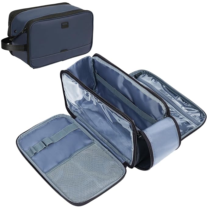 ZEEMO Travel Toiletry Bag for Men, Large Water-Resistant Double-Sided Full-Open by ZEEMO