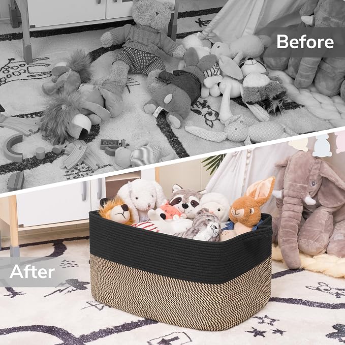 Goodpick Large Blanket Basket, Rectangle Nursery Basket - Image 7
