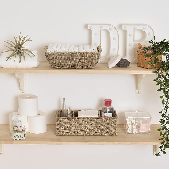 StorageWorks Wicker Toilet Basket Tank Topper, Toilet Paper Basket - Image 2