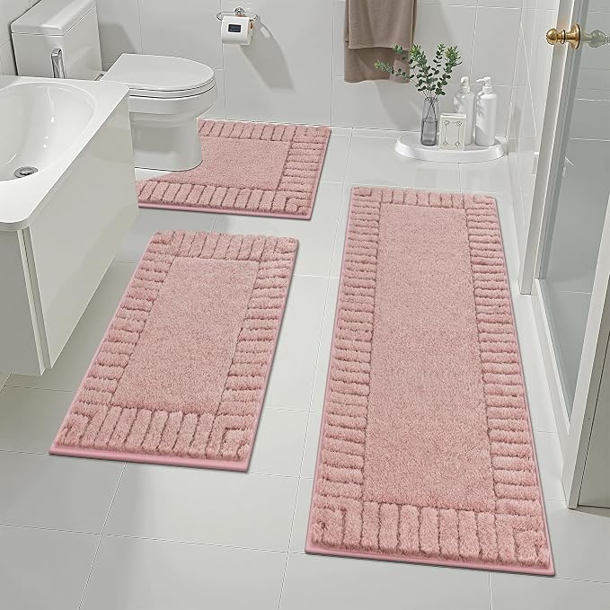 Pauwer Bathroom Rugs Sets 3 Piece Bathroom Shower Rugs by Pauwer