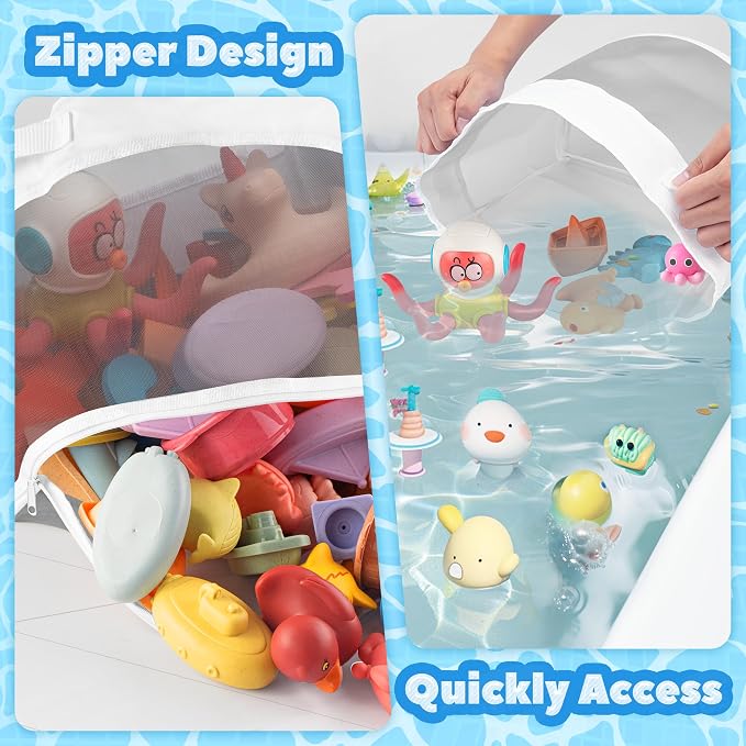 UNEEDE Bath Toy Organizer, 4.15 Gallons Bathtub Toy Storage Organizer, Quick - Image 3