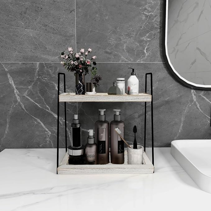 Dorhors 2 Tier Bathroom Counter Organizer Storage, Vanity Organizer - Image 4