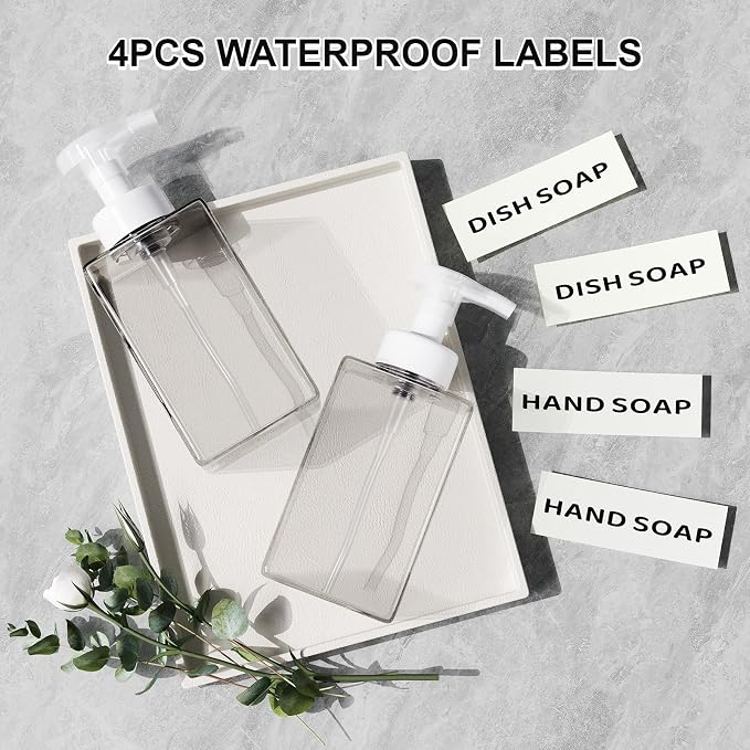 Foaming Soap Dispenser for Bathroom & Kitchen 15 Oz, Refillable Foam Hand Soap - Image 5