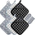 Heat Resistant Potholders Hot Pads-6 Kitchen Pot Holders Set by Win+Change