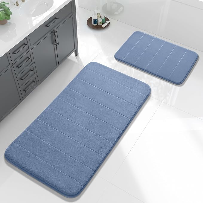 Yimobra Large Bath Mat Set 2 Piece- Super Soft Absorbent Quick Dry Memory Foam by Yimobra