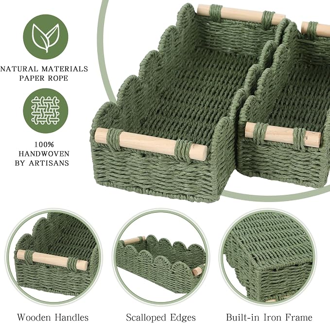 Paper Rope Storage Basket Set of 2 - Image 4