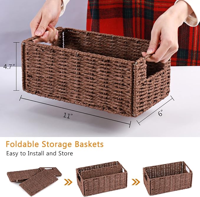 Vagusicc Wicker Storage Basket, Small Storage Baskets - Image 6