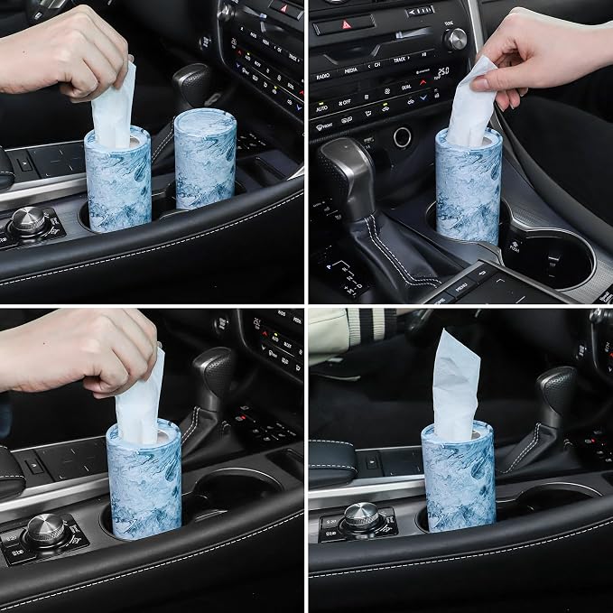 SINGARO Car Tissue Holder, 4 Pack Car Cup Holder Facial Tissues - Image 4