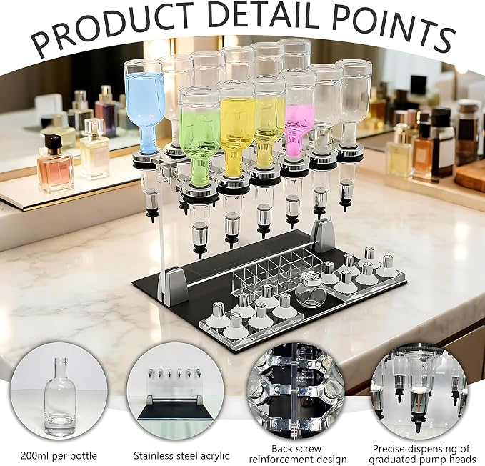 Liquid Filling Machine Transfer Tools, 12 Pump Heads, Testing Cups, 200ml Glass - Image 5