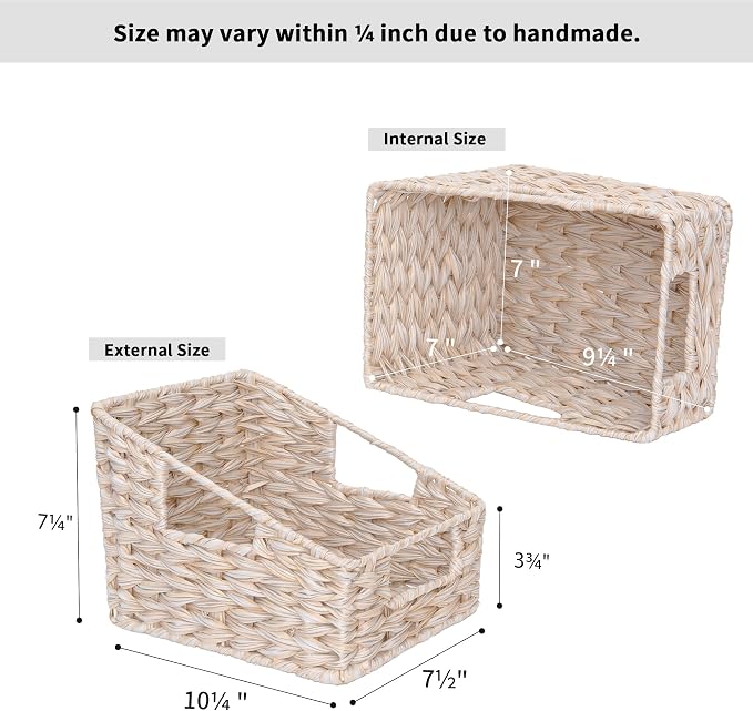 GRANNY SAYS Wicker Basket with Handles, Trapezoid Decorative Woven Baskets - Image 5
