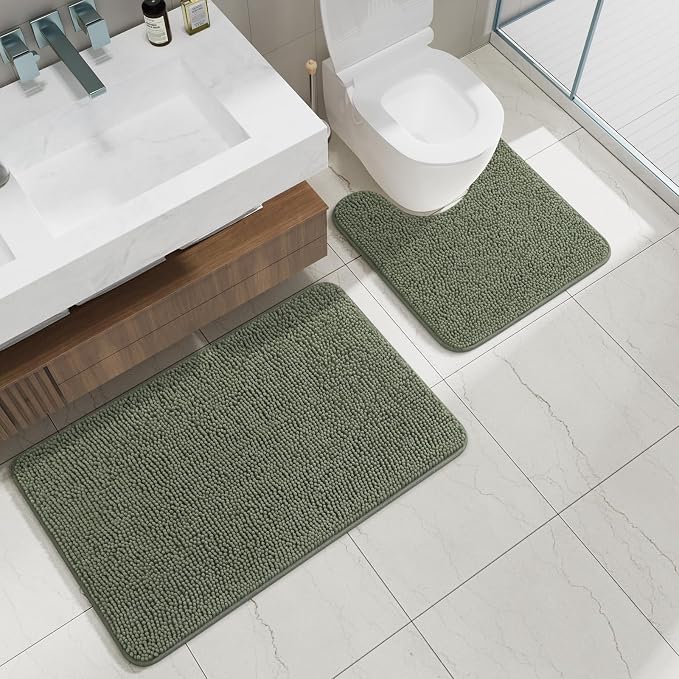AROGAN Bathroom Rug Sets 2 Piece, Washable Bath Rug Set, Absorbent Soft Non - Image 8