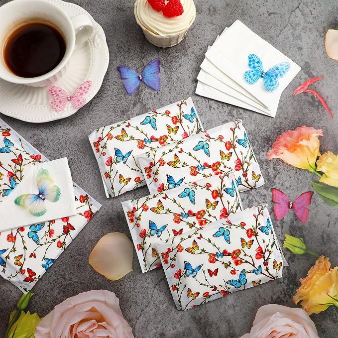 Geyee 50 Packs Tissue Travel Size Facial Paper Napkins Travel Packs Disposable - Image 4