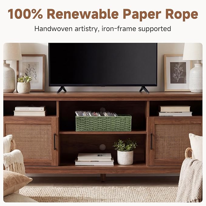 StorageWorks Sage Green Paper Rope Bathroom Basket Organizer and Storage - Image 3