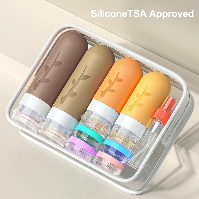 Travel Containers for Toiletries, travel bottles for Toiletries, travel Jars or - Image 3