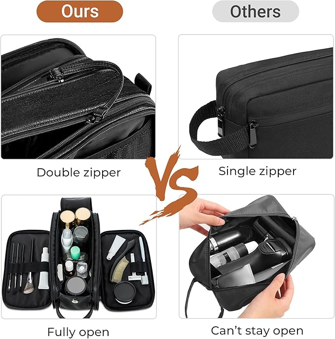 Elviros Travel Toiletry Bag for Men, Shaving Dopp Kit Water-resistant Bathroom - Image 4