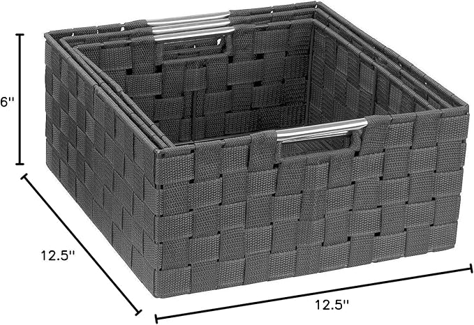 Sorbus Storage Box Woven Basket Bin Container Tote Cube Organizer Set Stackable - Image 8