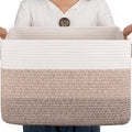 OIAHOMY Cotton Rope Basket, Rectangle Woven Baskets by MasterofSpaceOptimization