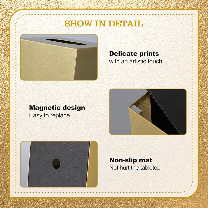 Metal Square Tissue Box lid, Modern Facial Tissue Holder - Image 9