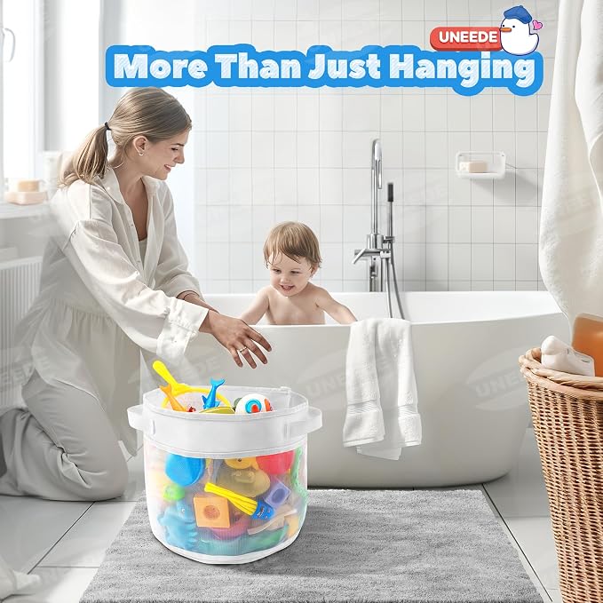 UNEEDE Bath Toy Organizer, 4 Gallons Bathtub Toy Storage Organizer, Quick - Image 3