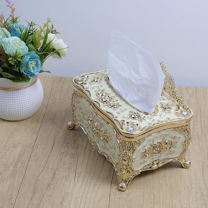 Geesatis Tissue Box Cover, Rectangle Tissue Box Holder, Rectangular Napkin - Image 4
