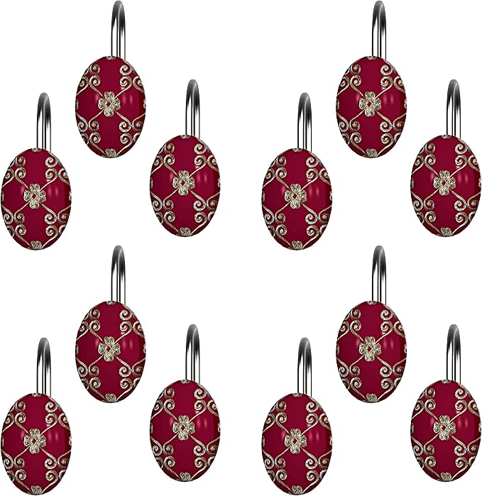 Zahari Home 13pc Elegant Rose Bathroom Shower Curtain Sets Elegant Shower - Image 4