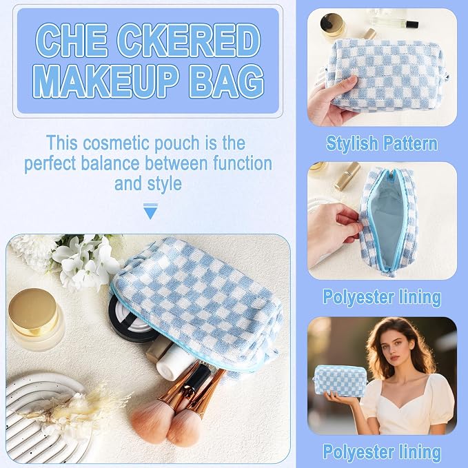 ZLFSRQ 6Pcs Checkered Pencil Case Cute Pencil Pouch - Image 6