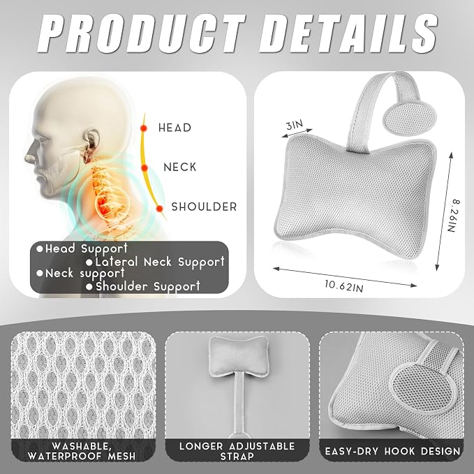 4 Pcs Hot Tub Spa Pillows for Outdoor Indoor Inflatable Bathtub 10.62 x 8.26 - Image 2