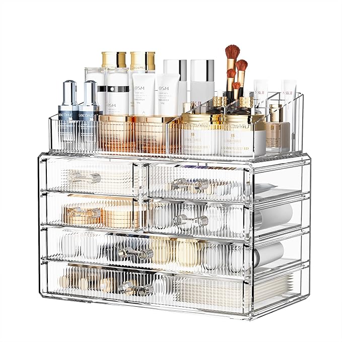 ZHIAI Stackable Storage Drawers, Acrylic Bathroom Counter Organizer Clear - Image 7