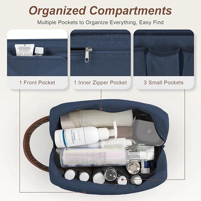 Travel Toiletry Bag for Men, Hanging Toiletry Organizer, Water Resistant - Image 4