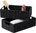 UBBCARE 2 Pack Wicker Basket, 11.5L×7.5H×3.5W inch Woven Paper Rope Storage by UBBCARE