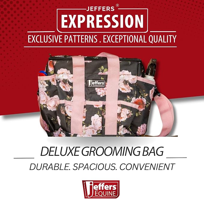 Jeffers Expression Deluxe Grooming Bag, Rose Garden – Zippered Top Organizer - Image 3