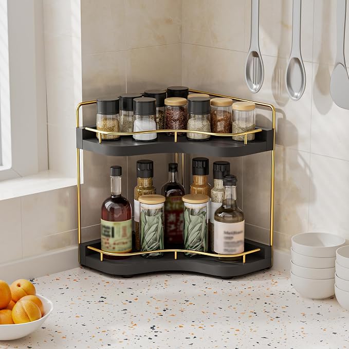 2-Tier Corner Bathroom Counter Organizer - Image 5