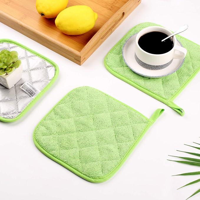 100% Cotton Kitchen Everyday Basic Terry Pot Holder Heat Resistant Coaster - Image 8