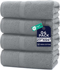 DAN RIVER Bath Towels Set of 4, 27 x 54 Inches, 100% Cotton, Larger & Lighter by DanRiver