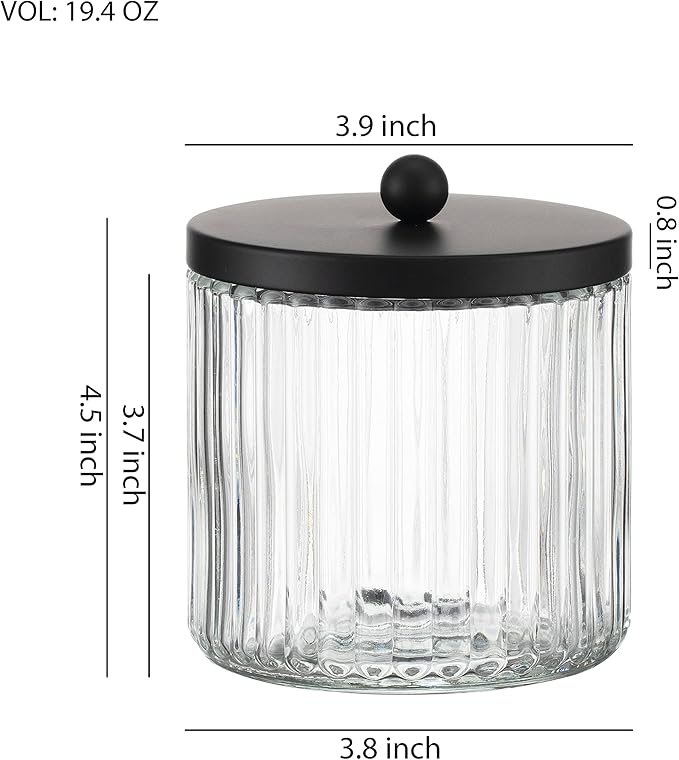 KMwares 2-Pack Glass Qtip Holder Dispenser Set - Image 5