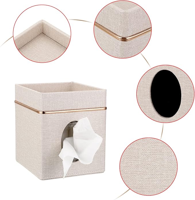 Sumnacon Linen Square Tissue Box Cover - Image 4
