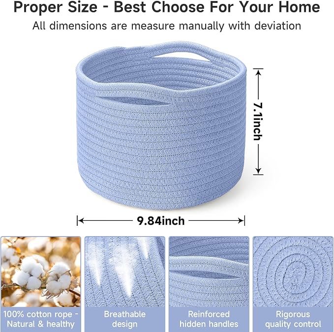 Small Rope Baskets for Storage, Baskets for Gifts Empty, Cute Round Woven Basket - Image 2