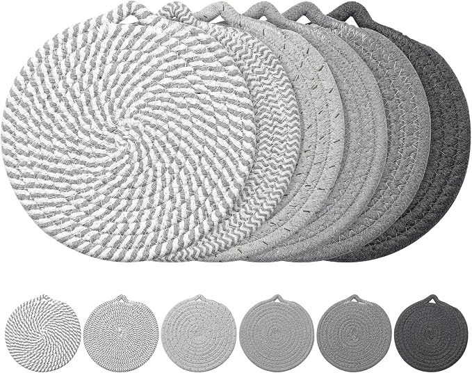 7" Trivets for Hot Dishes, 6 Pack Hot Pads for Kitchen Counter & Dining Table by PUPILLEMONJEWELRY