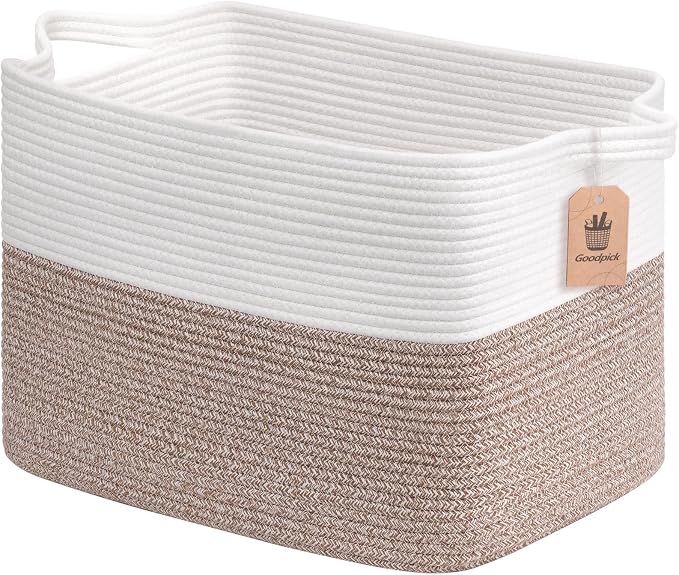 Goodpick Woven Baskets for Organizing, Rectangle Toy Baskets Storage Kids by Goodpick