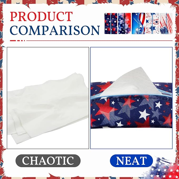 5 Pieces Tissues Purse Pocket Tissue Holder Reusable Travel Tissue Pouch Fabric - Image 2