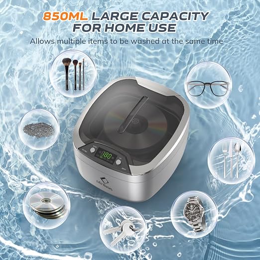 Life Basis Ultrasonic Cleaner Household Ultrasonic Jewelry Cleaner 850ml LCD - Image 3
