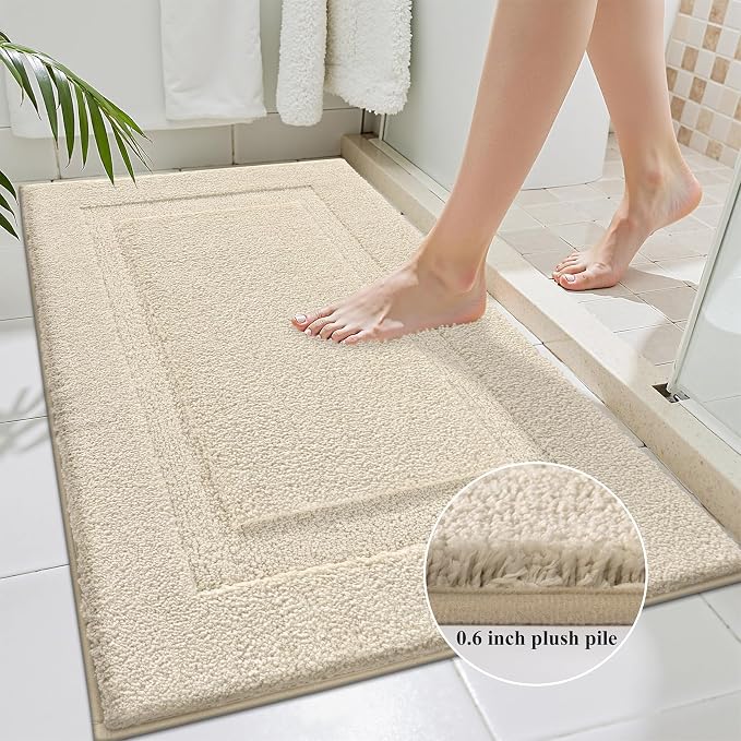 SHACOS Soft Fluffy Bathroom Runner Rugs Set of 3 Bath Mats - Image 4