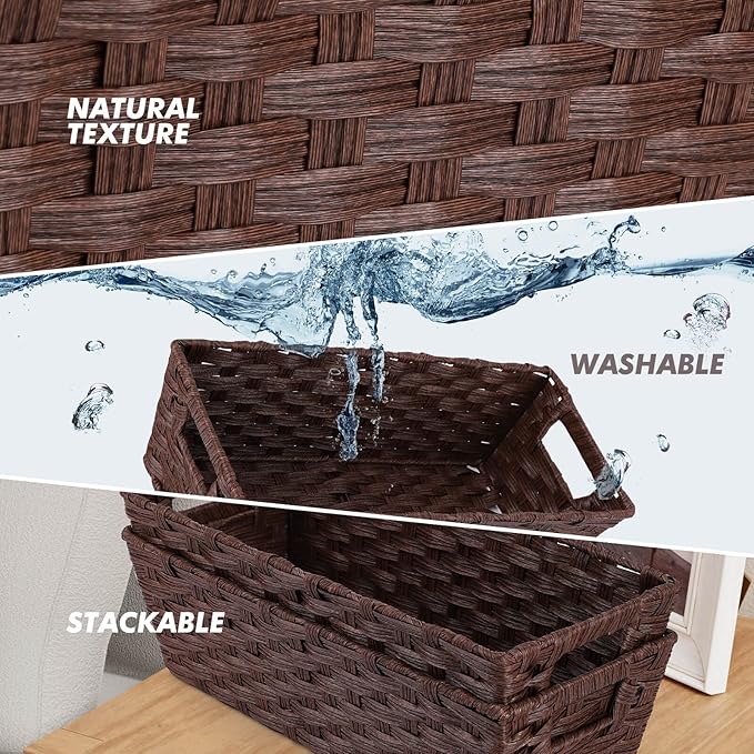 Plastic Wicker Storage Baskets - Image 3