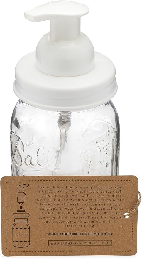 Jarmazing Products Mason Jar Foaming Soap Dispenser – White – - Image 4