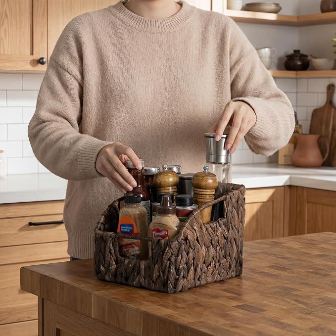 StorageWorks Pantry Baskets for Organizing, Water Hyacinth Storage Baskets for - Image 6