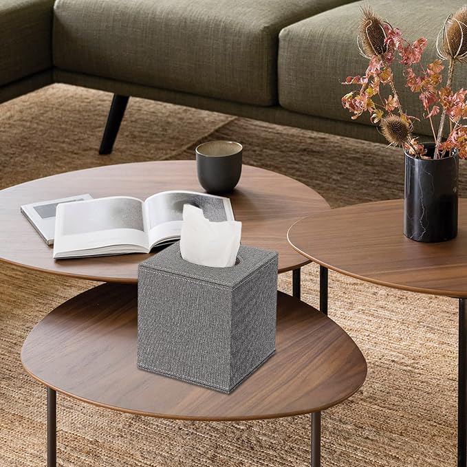 Sumnacon Square Linen Tissue Box Cover - Image 5
