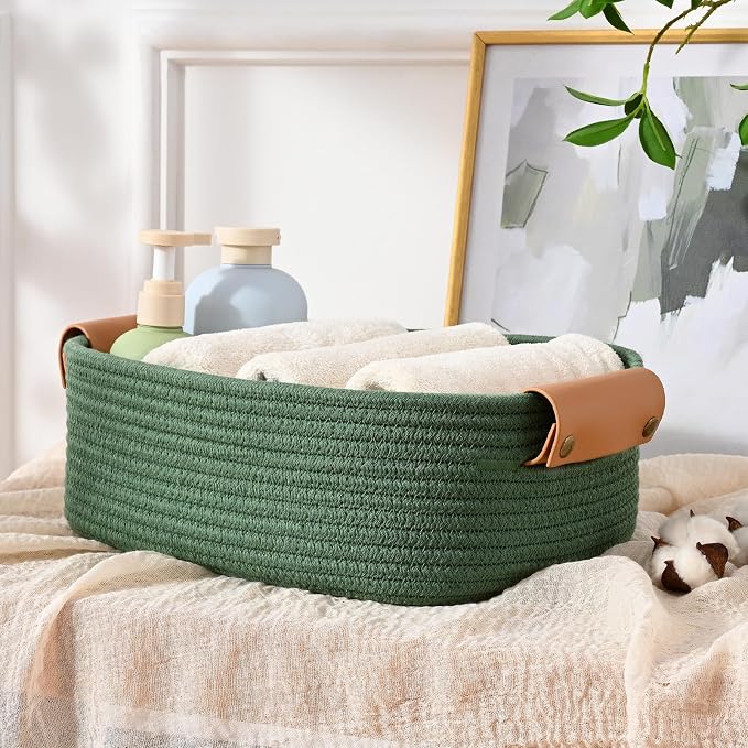 Storage Baskets for Organizing, Small Woven Basket Set of 6-4 Shelf Basket - Image 9
