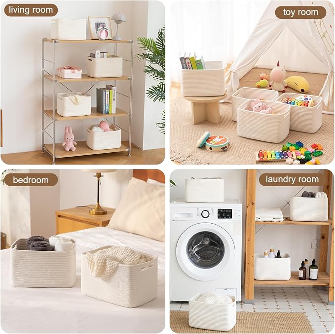 Storage Baskets for Organizing, Woven Decorative Baskets for Shelves - Image 6