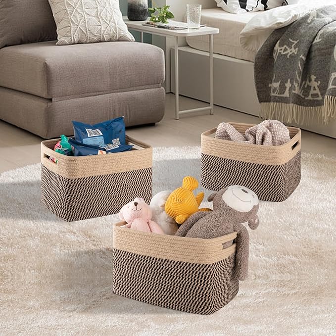 4 Pack Storage Baskets for Organizing, Woven Baskets for Shelves - Image 4